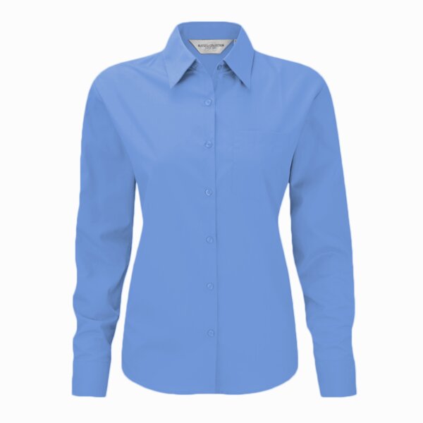 Russell Collection Ladies Long Sleeve Easy Care Poplin Shirt Thumbnail