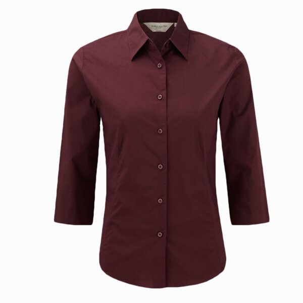 Russell Collection Ladies 3/4 Sleeve Easy Care Fitted Shirt Thumbnail